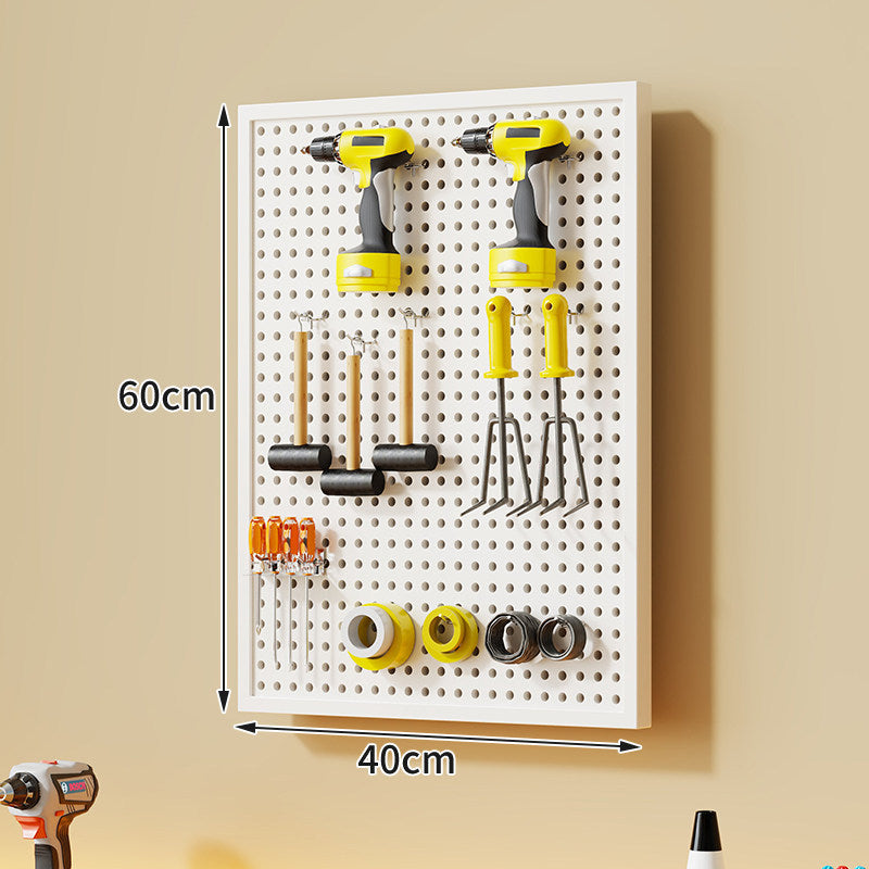 Large Rectangle Wall-Mounted Perforated Metal Pegboard Tool Storage Panel