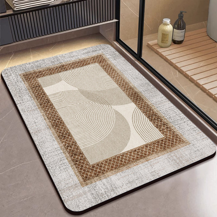 Textured Geometric Bath Mat Stornfield