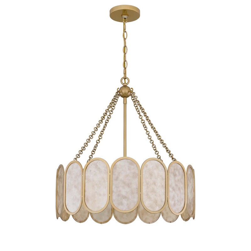 Elegant Alabaster Suspension Chandelier