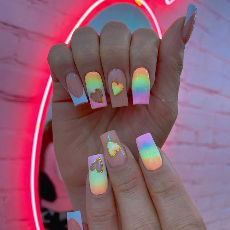 Artistic Heart-Themed Press-On Nail Designs Stornfield