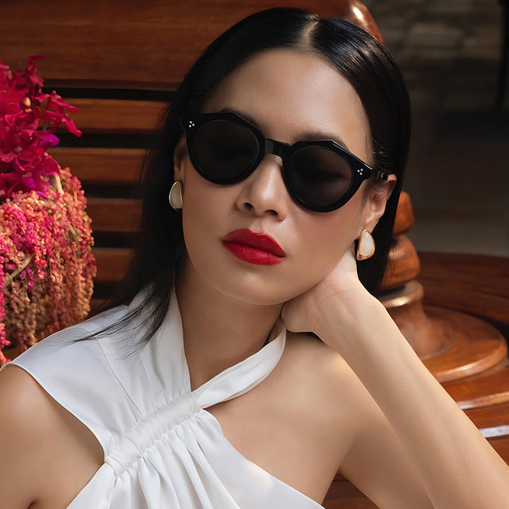 Women Designer Sunglasses with Polygonal Frame and Fashionable Accents Stornfield