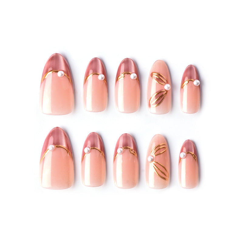 Glamorous Press-On Nail Set with Decorative Accents Stornfield