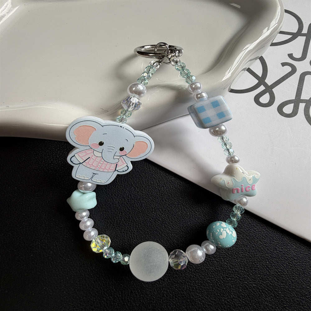Playful Cat-Themed Beaded Keychain Stornfield
