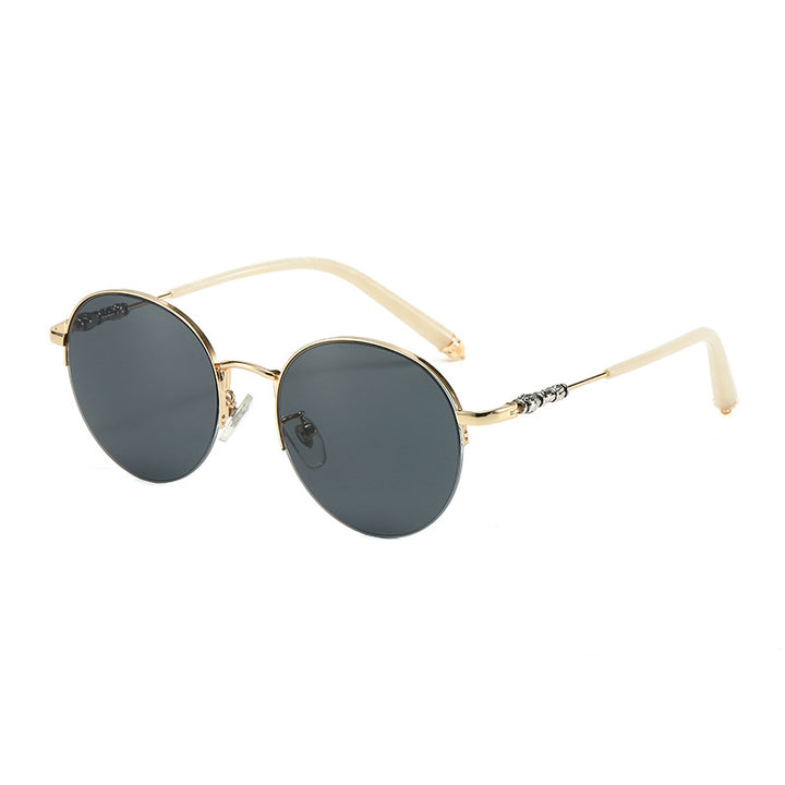 Women's round sunglasses with elegant metal frame and comfortable nose pads Stornfield