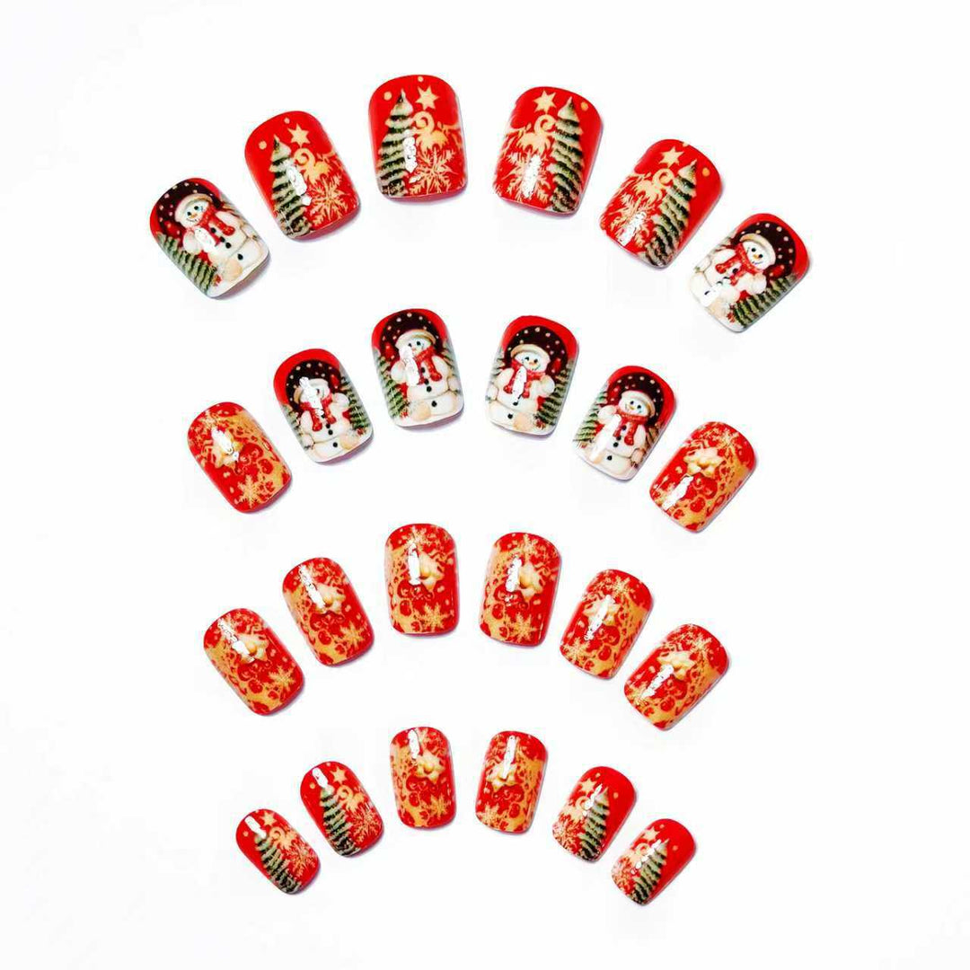 Festive artificial nails with creative snowman design Stornfield
