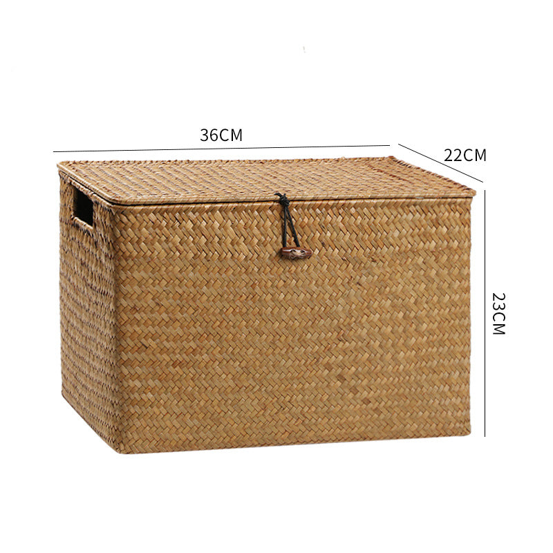 Rectangular Woven Storage Chest with Lid Stornfield