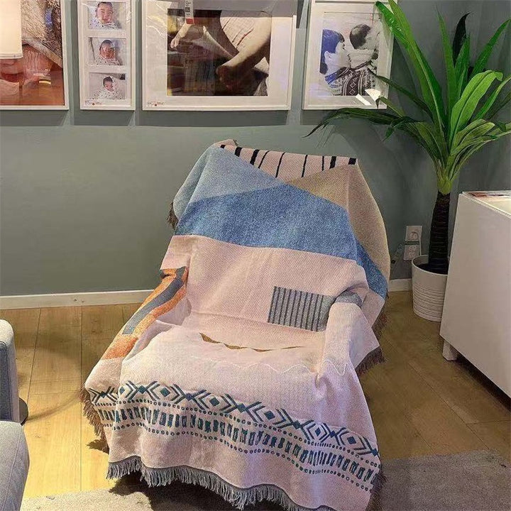 Geometric Patterned Art Throw Blanket