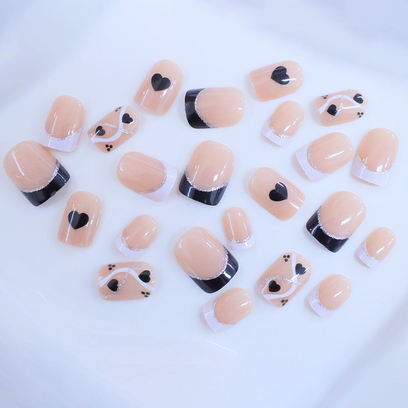 Elegant Heart-Design Press-On Nail Set Stornfield