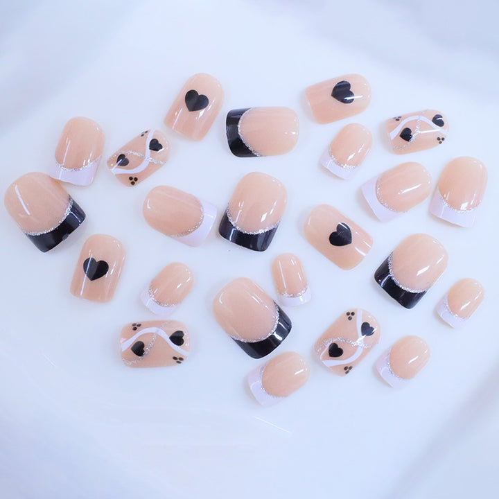 Elegant Heart-Design Press-On Nail Set Stornfield