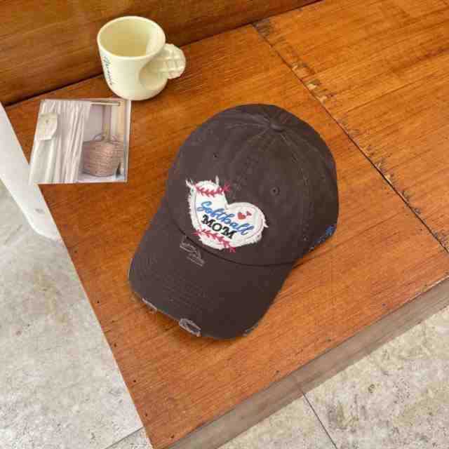 Women's Distressed Heart-Embroidered Baseball Cap Stornfield