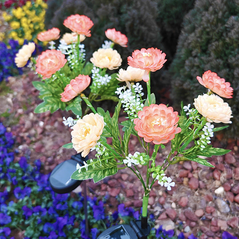 Solar-Powered Lifelike Bloom Garden Stake With Multi-Head LED Cluster And Waterproof Dusk-To-Dawn Sensor Stornfield