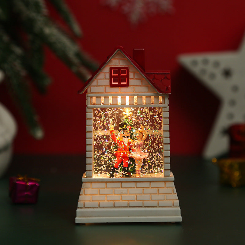 Illuminated Christmas village with moving figures Stornfield