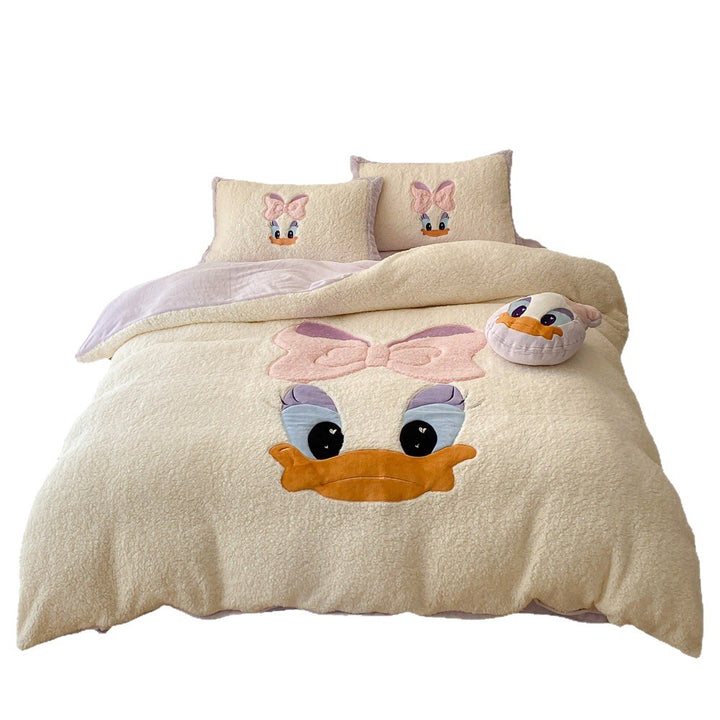 Plush Cartoon Monster Duvet Cover Set
