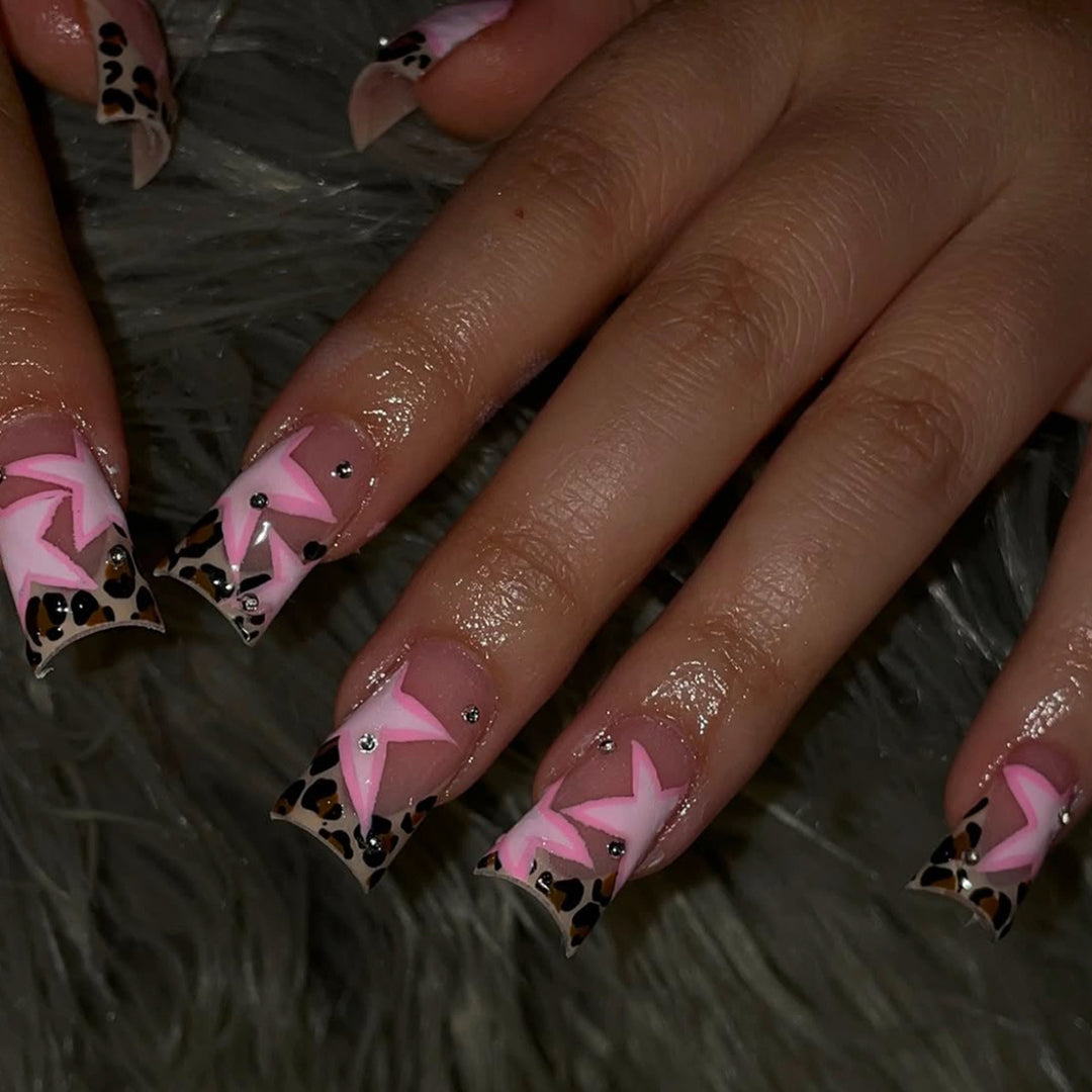 Glamorous Star-Accented Press-On Nail Art Stornfield
