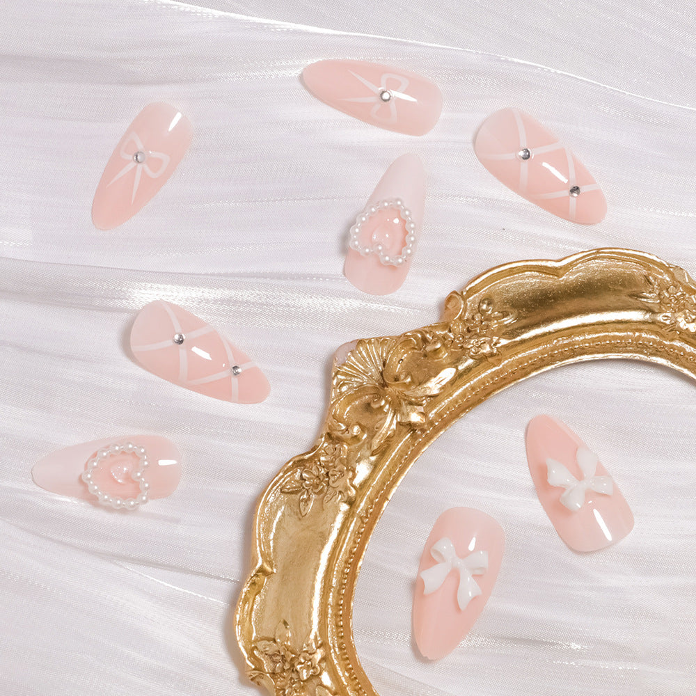 Heart-Accented Decorative Press-On Nails Stornfield