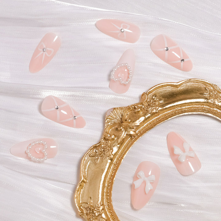 Heart-Accented Decorative Press-On Nails Stornfield
