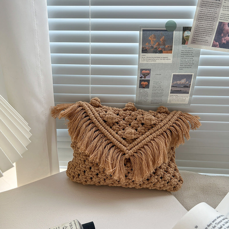 Handmade Fashion Crossbody Bag with Fringes and Decorative Accents Stornfield