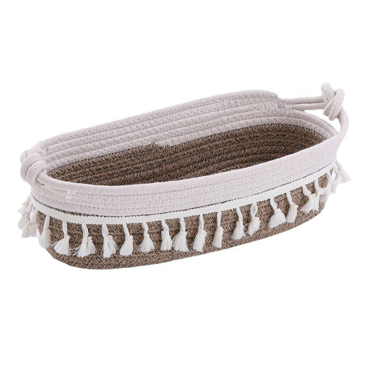 Women Versatile Storage Basket with Tassel Decoration Stornfield