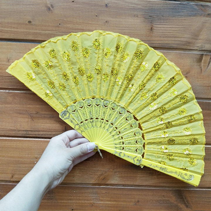 Ladies handcrafted fan with exquisite embroidery Stornfield