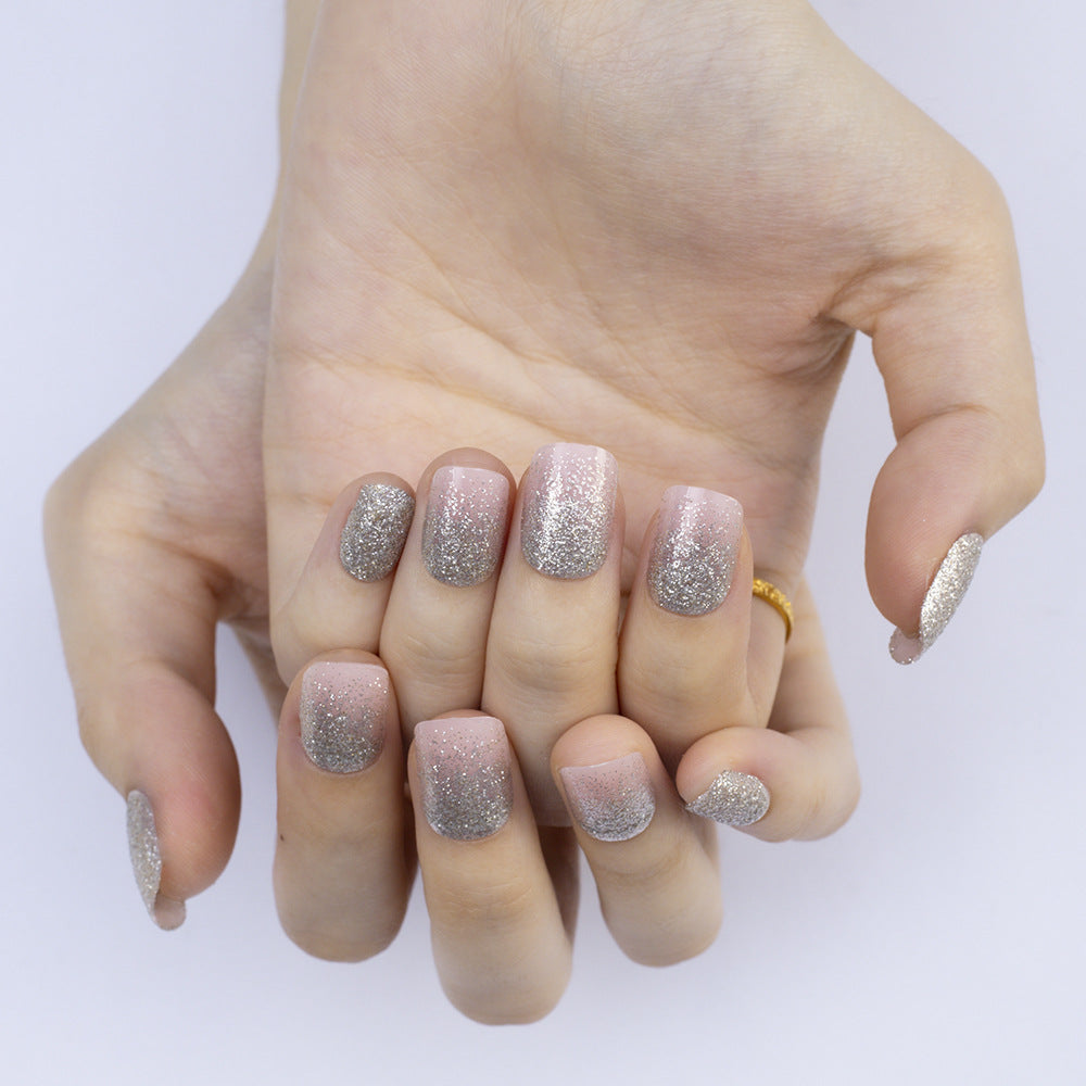 Glittering artificial nails in elegant ombre style Stornfield