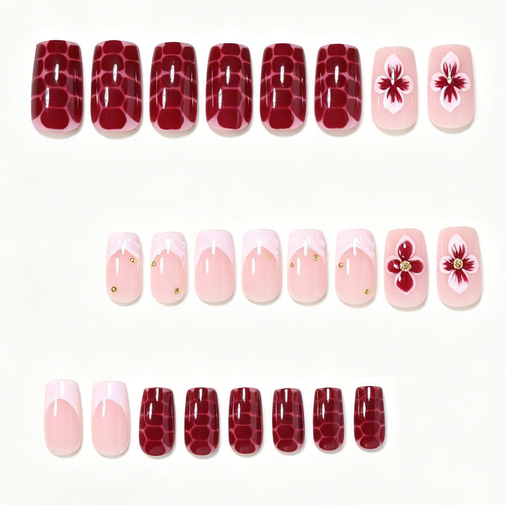 Elegant Floral Acrylic Nail Art Tips Stornfield