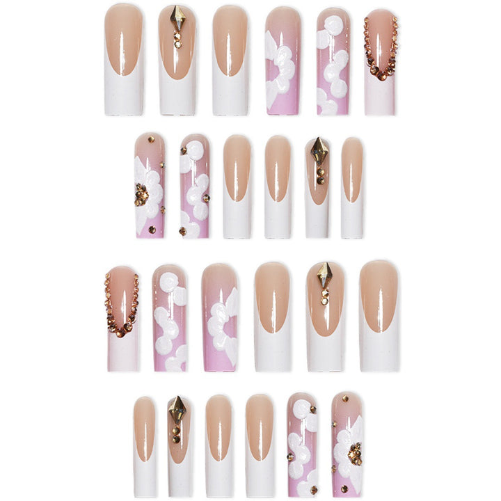 Extravagant Floral Press-On Nail Extensions Stornfield