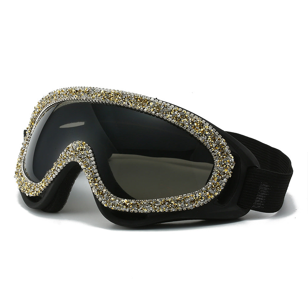 Ladies sporty ski goggles with glamorous crystal embellishments Stornfield