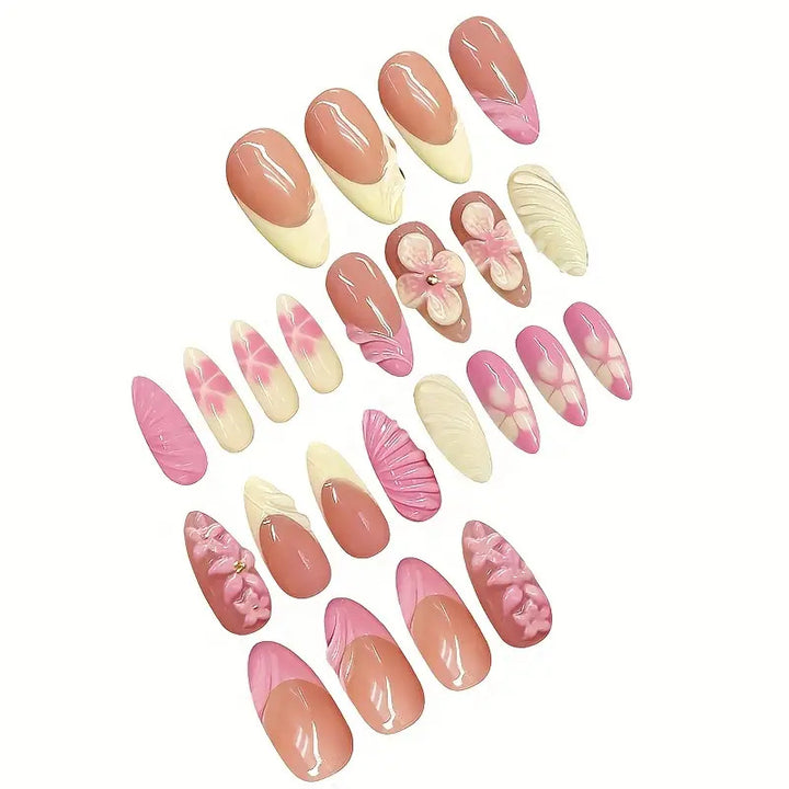 Artistic 3D Floral Press-On Nail Art Stornfield