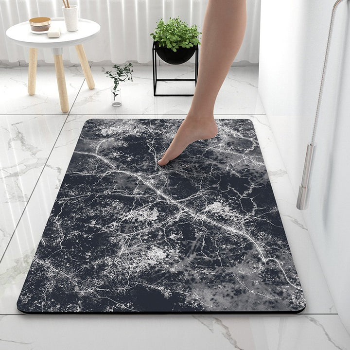 Artistic Marble Print Bath Mat