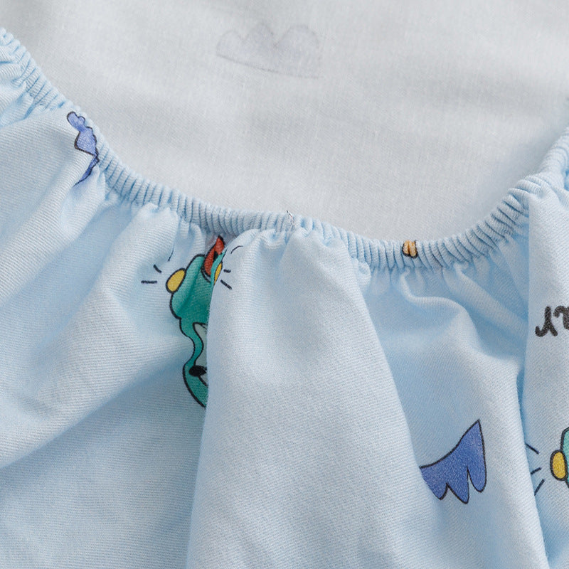 Toddler Breathable Cotton Percale Bunny Print Bed Linen Set