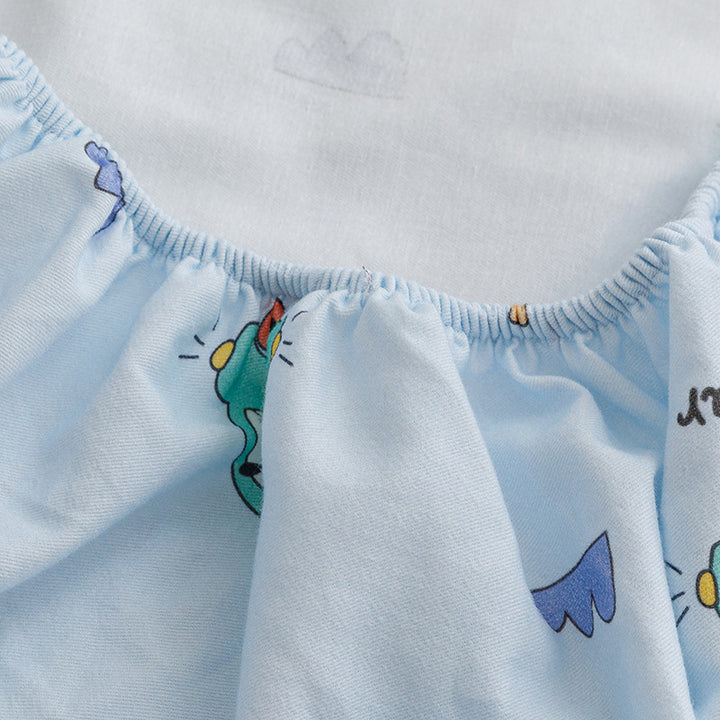 Toddler Breathable Cotton Percale Bunny Print Bed Linen Set