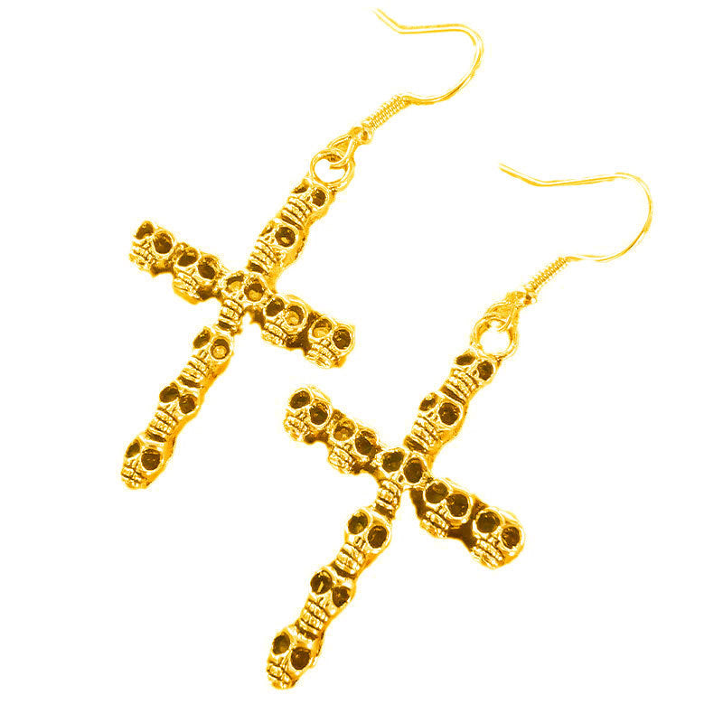 Gothic Skull Cross Earrings Stornfield
