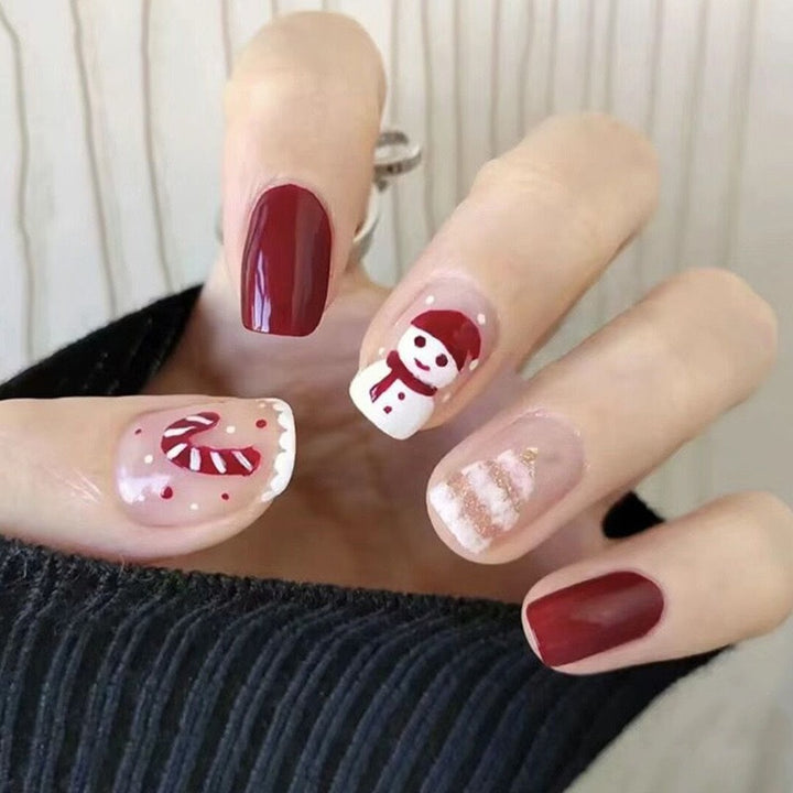 Festive-Themed Press-On Nail Art Set Stornfield