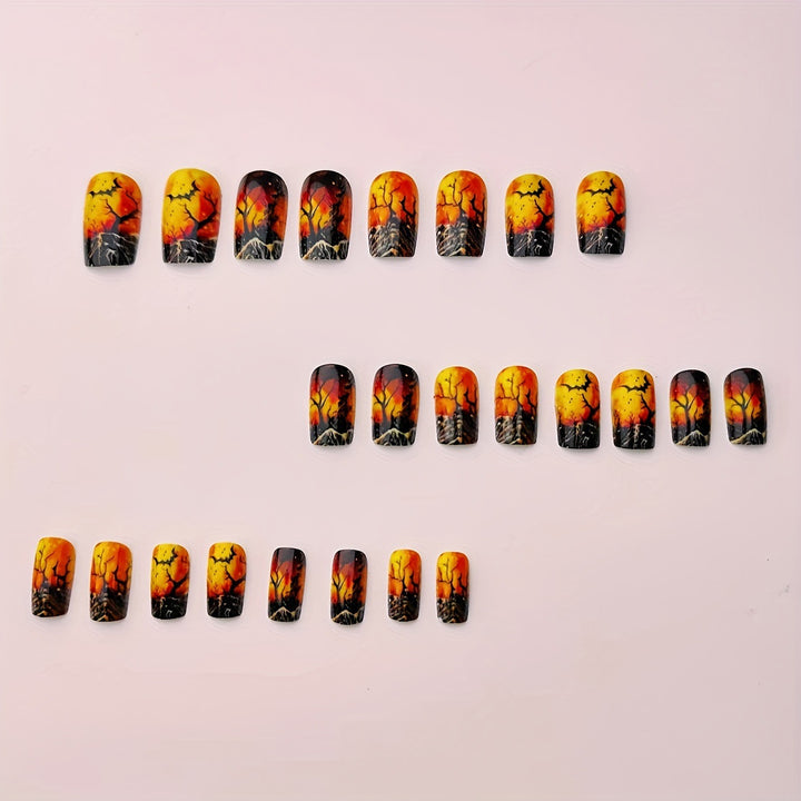 Creative Halloween Art Nails in Mysterious Night Design Stornfield