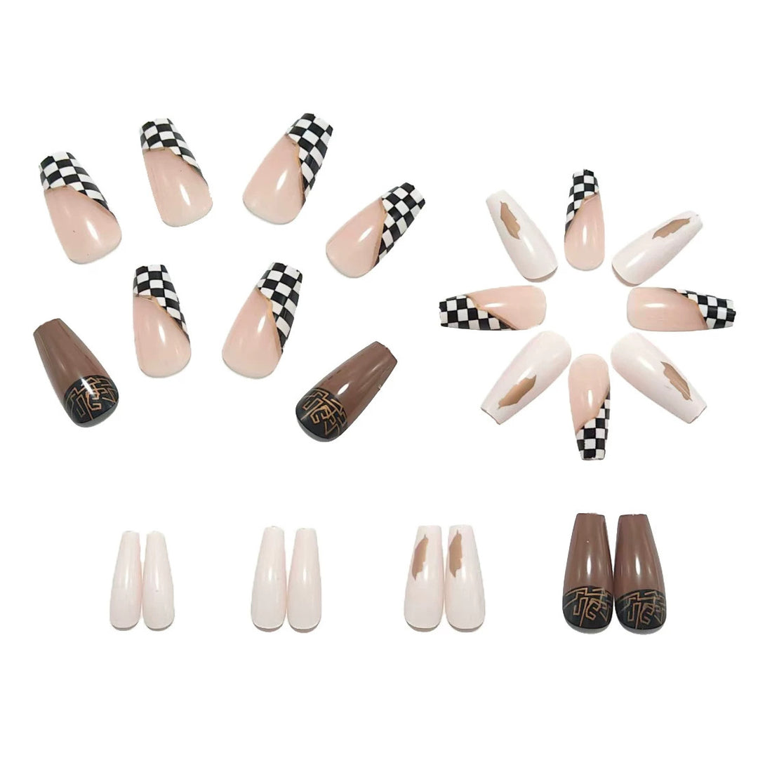 Artificial nails with modern geometric design Stornfield