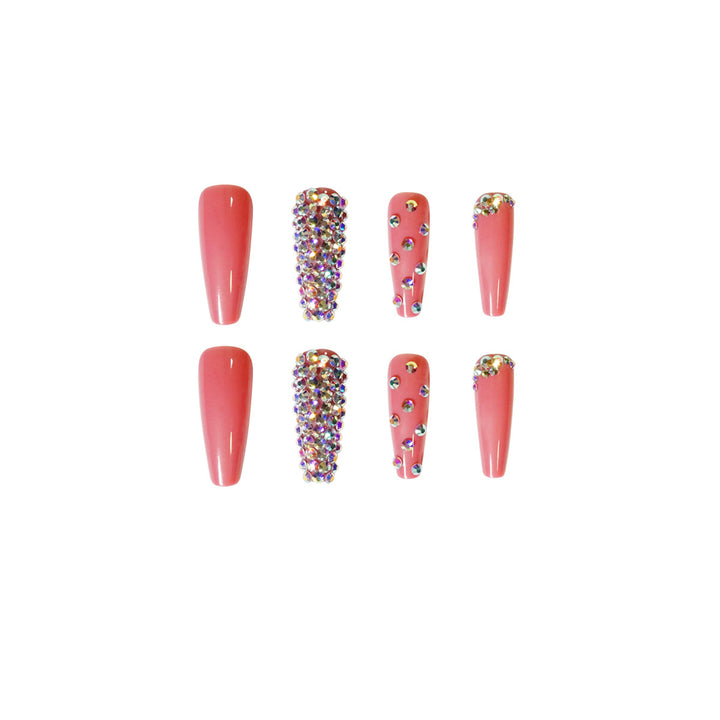 Artful Nail Extensions with Decorative Rhinestone Embellishments Stornfield