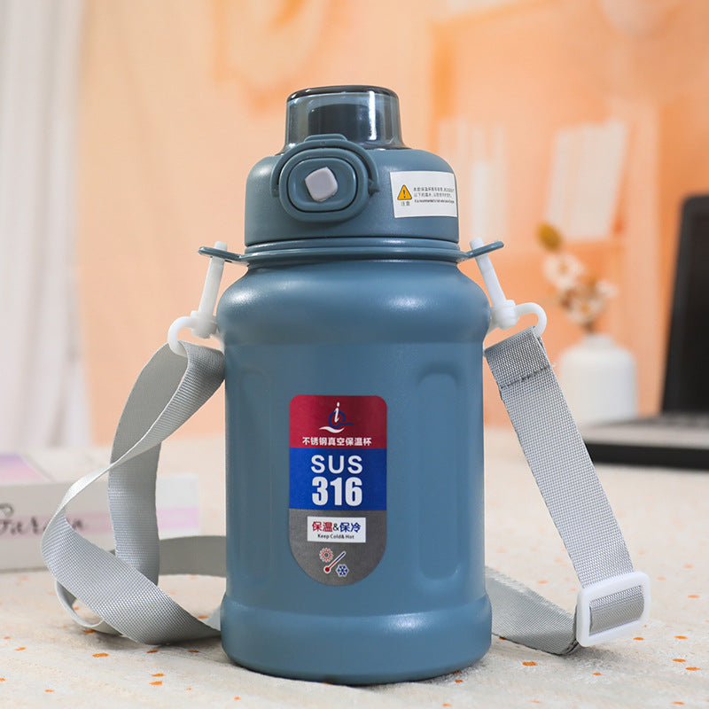 Ladies Stainless Steel Insulated Bottle with Practical Carry Strap and Innovative Closure Stornfield