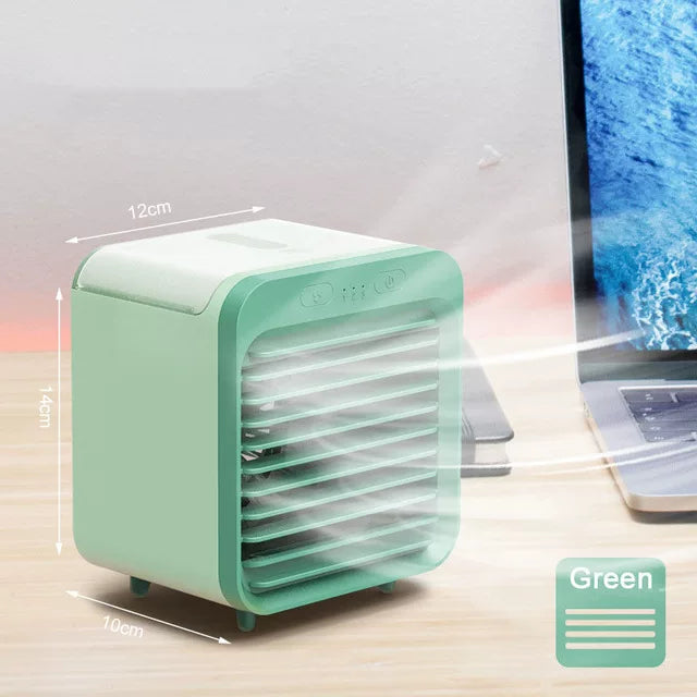 Unisex one size ultra-compact personal microclimate cooler cube for the desk with refillable water tank adjustable air guide vanes whisper-quiet USB-powered fan Stornfield