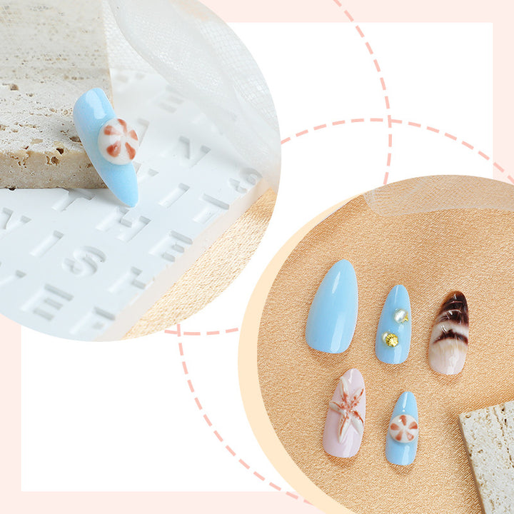 Decorative Press-On Nail Art Set with Coastal Theme Stornfield