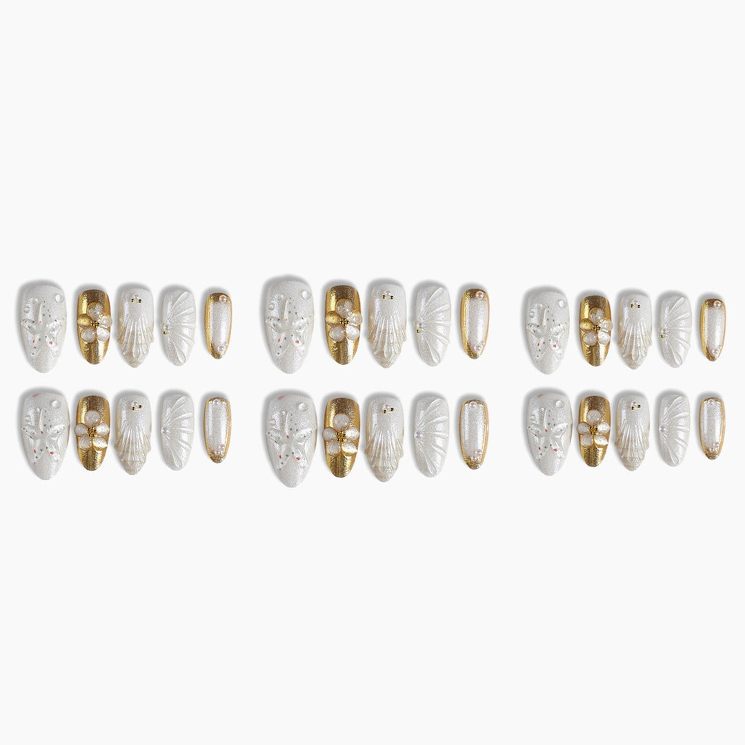 Artificial nail set with maritime motifs Stornfield