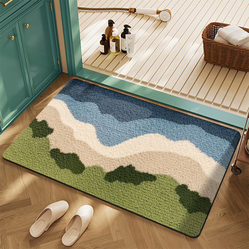 Floral Motif Bath Mat Stornfield
