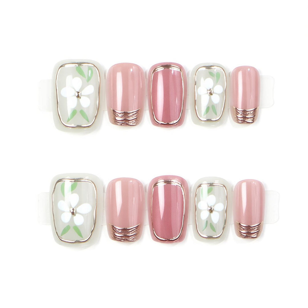 Floral Printed Press-On Nail Art Set Stornfield