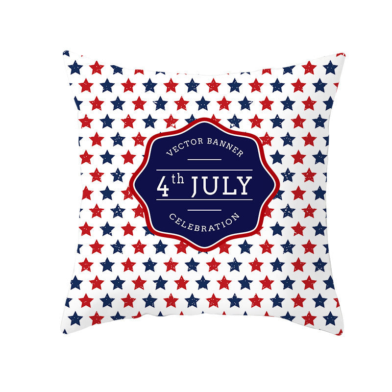 Patriotic Independence Day Cotton Canvas Throw Pillow Cover