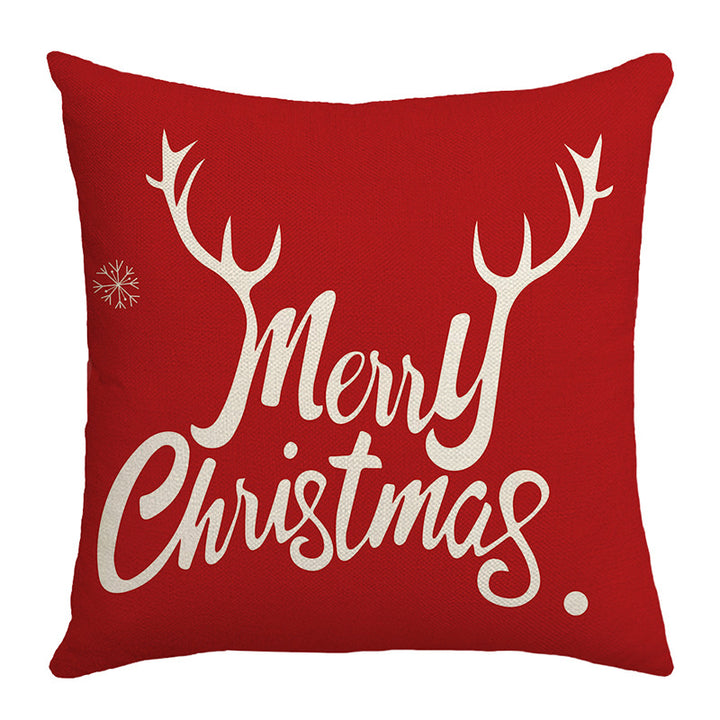 Seasonal Christmas Throw Pillow Cover with 'Let It Snow' Script and Snowflake Print