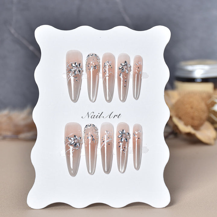 Elegant Stiletto Press-On Nail Extensions with Rhinestones Stornfield
