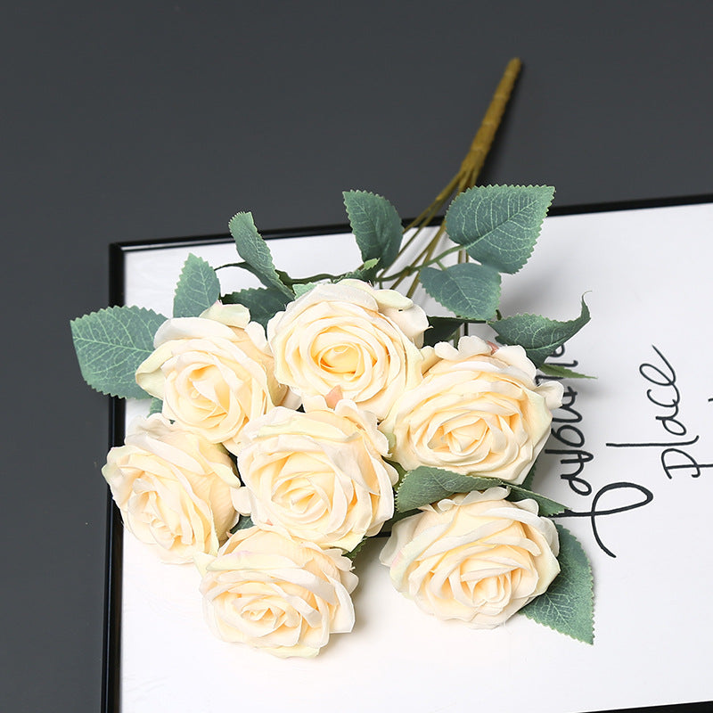 Faux Rose Floral Bouquet for Home Decor