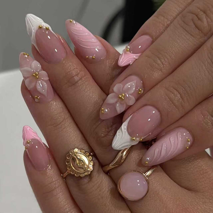 Floral Acrylic Press-On Nails Stornfield