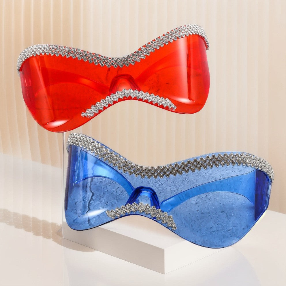 Women's Glamorous High-Gloss Sunglasses with Crystal Frame Stornfield