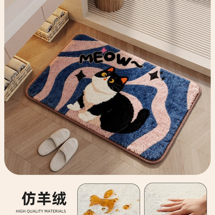 Cute Cat-Themed Bath Mat