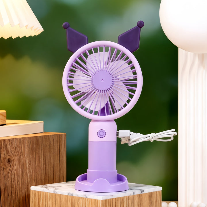 Women portable hand fan with cute rabbit design Stornfield